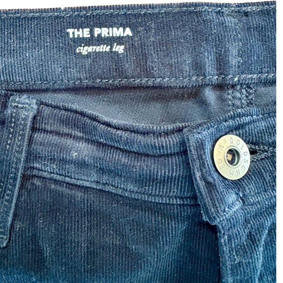 AG Adriano Goldschmied The Prima Cigarette Leg Corduroy Pants Navy Blue Size 31R - Picture 7 of 15